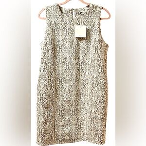 Civico 51 Lace Shift Dress M Made in Italy Cream Sleeveless NWT